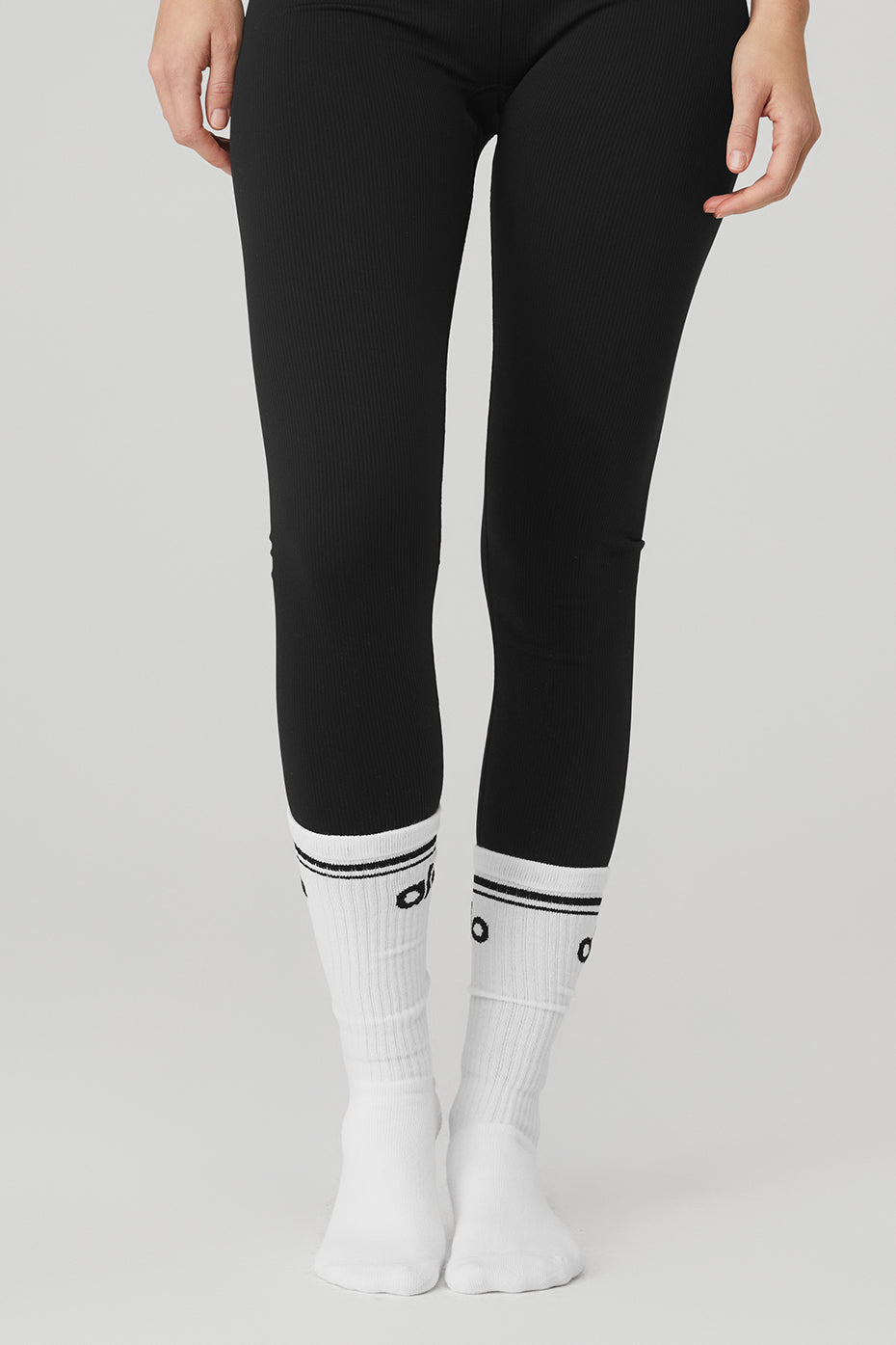 Women's Throwback Barre scok - 10 pairs - White/Black