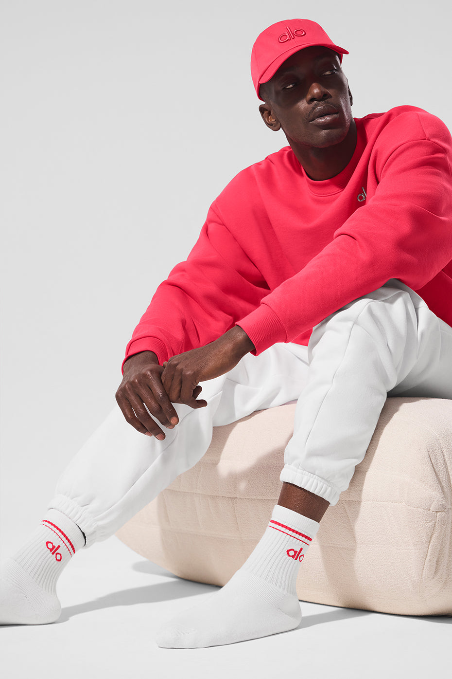 Unisex Half-Crew Throwback scok - 10 pairs - White/Candy Red