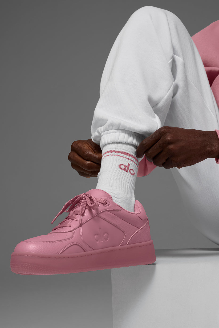 Unisex Half-Crew Throwback scok - 10 pairs - White/Pink Wild Rose