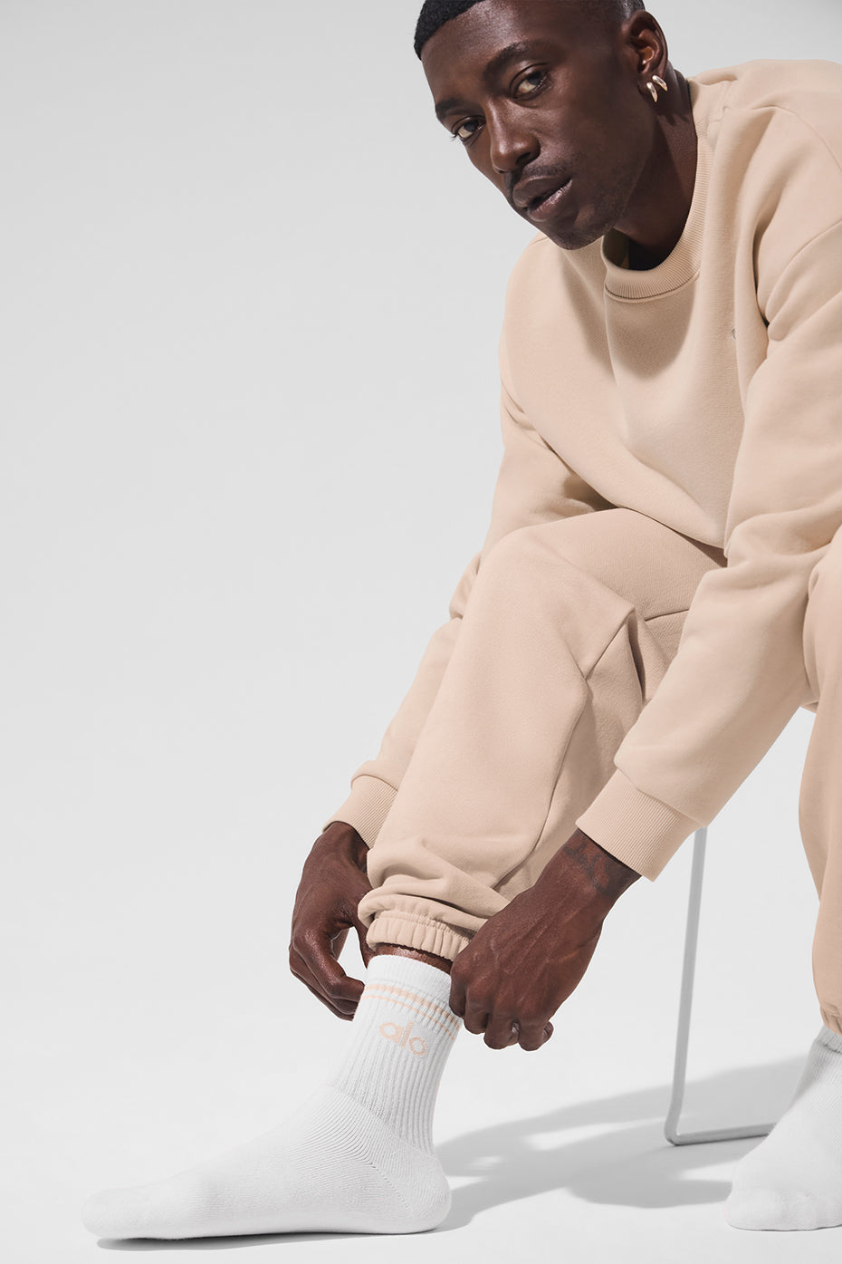 Unisex Half-Crew Throwback scok - 10 pairs - White/Macadamia