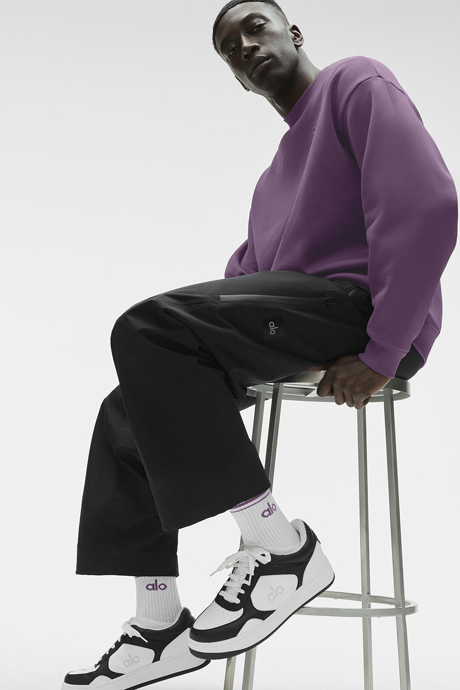 Unisex Half-Crew Throwback scok - 10 pairs - White/Plum Kiss