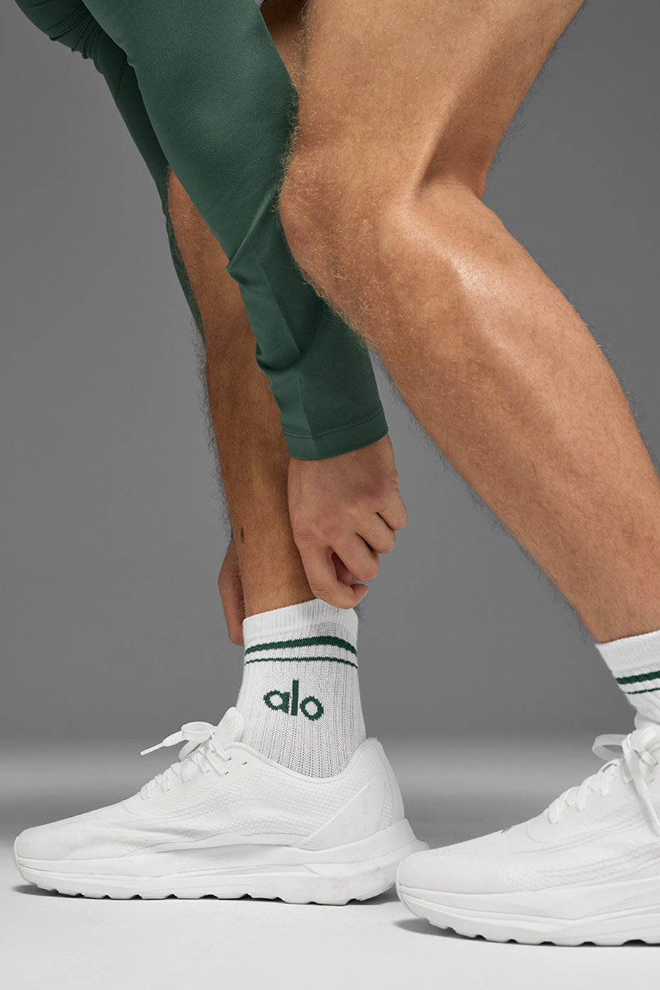 Unisex Half-Crew Throwback scok - 10 pairs - White/Clover Green