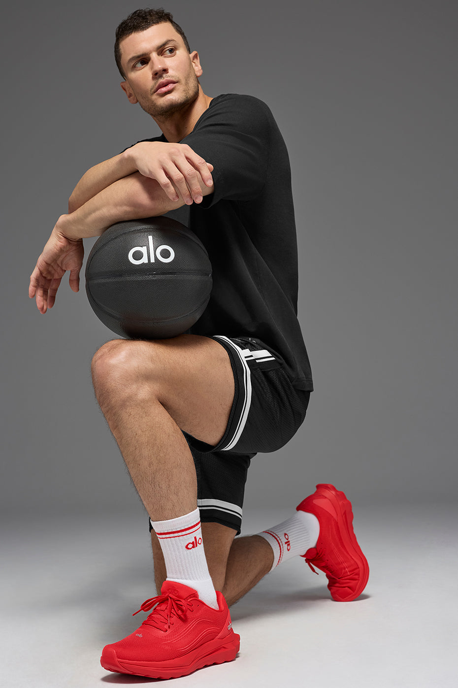 Unisex Half-Crew Throwback scok - 10 pairs - White/Bright Red