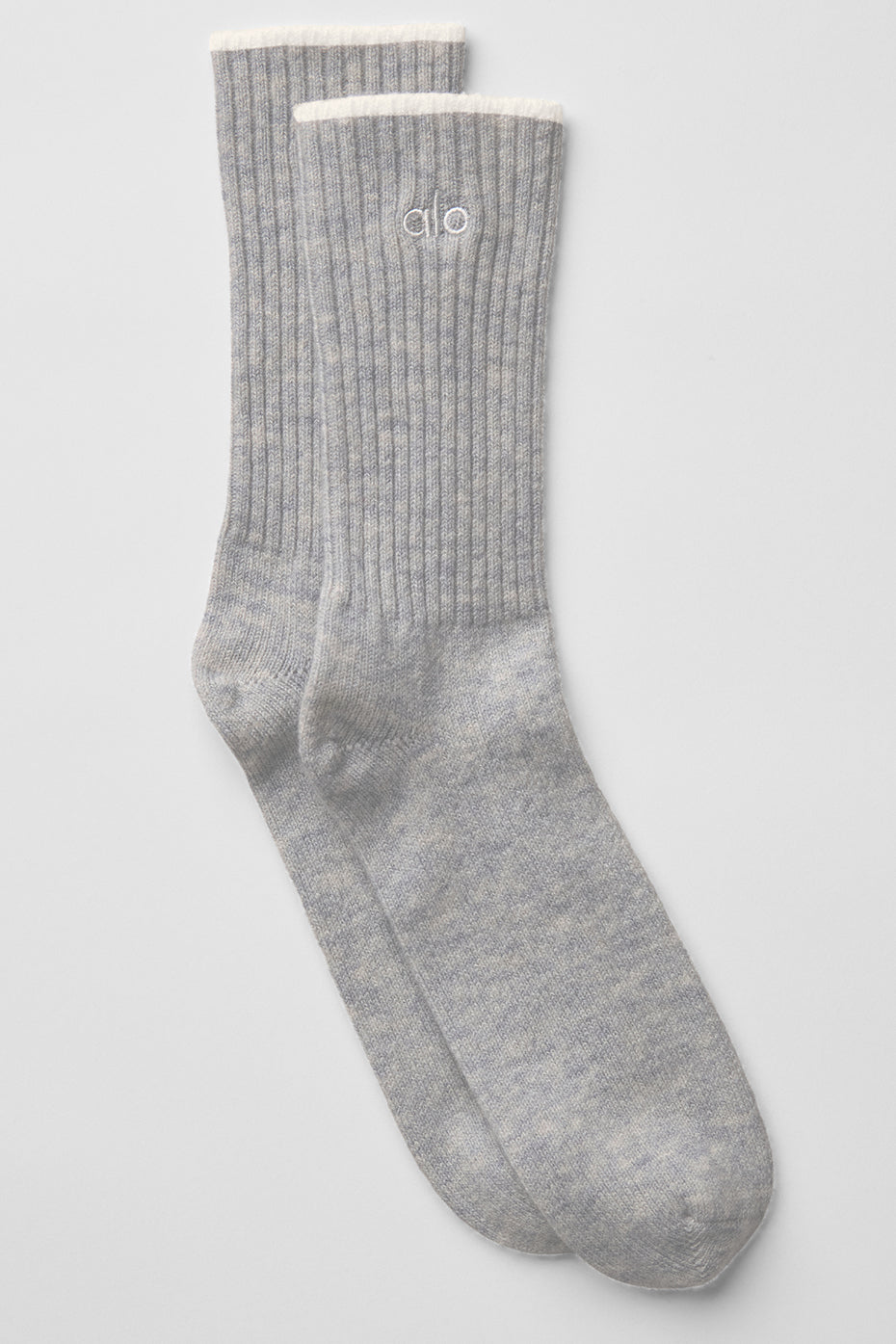 Unisex Wool Cashmere Light Frosted scok - 10 pairs - Light Heather Grey/Ivory