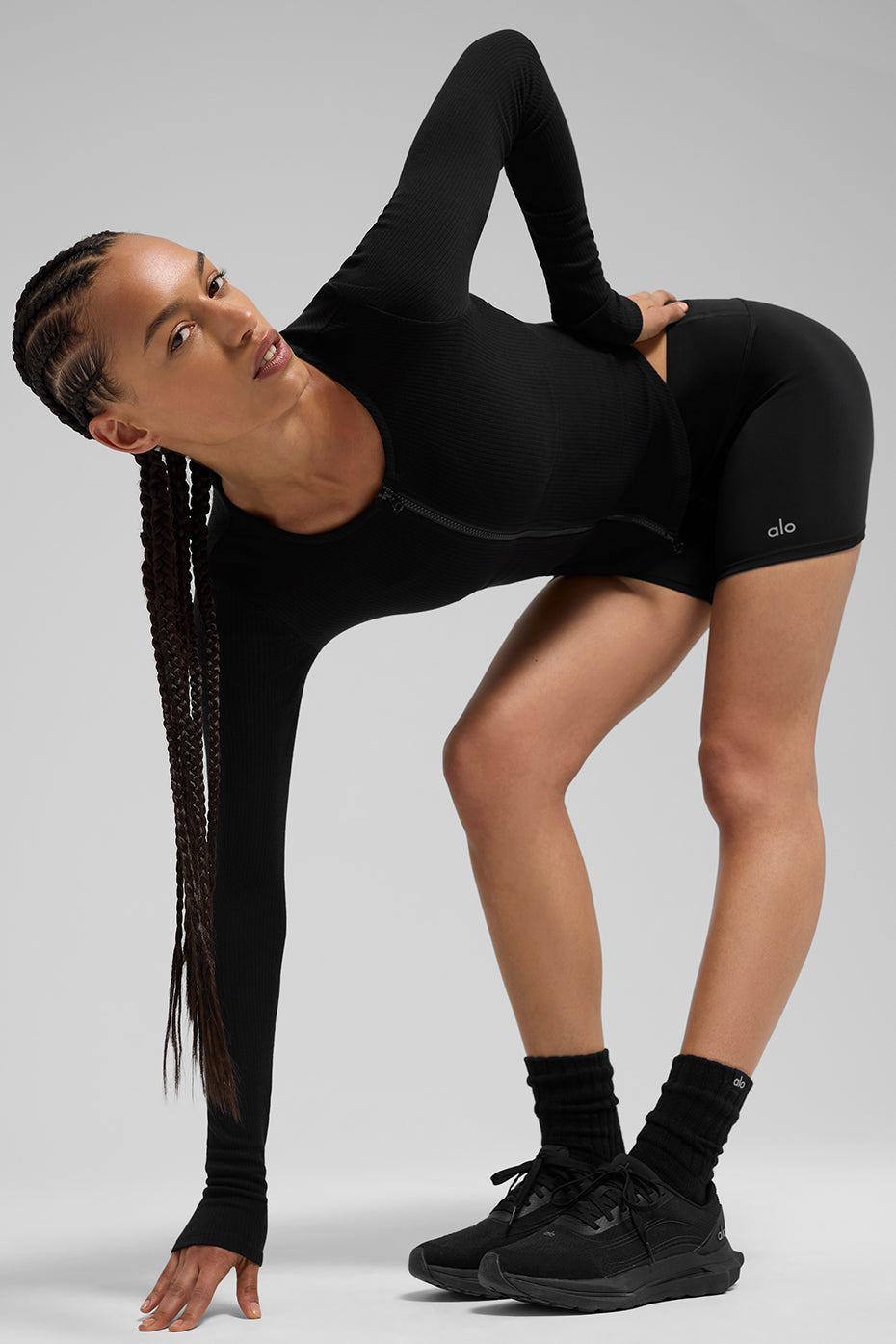 Unisex Half-Crew Scrunch scok - 10 pairs - Black