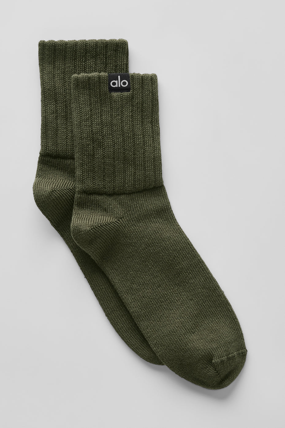 Unisex Half-Crew Scrunch scok - 10 pairs - Green Olive